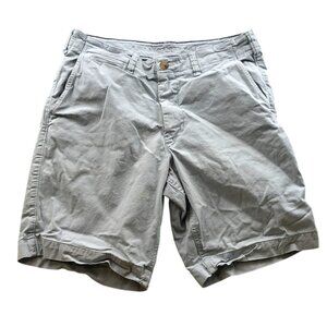 American Eagle Mens Shorts Size 33 Relaxed Classic Chino Casual Flat Front Gray